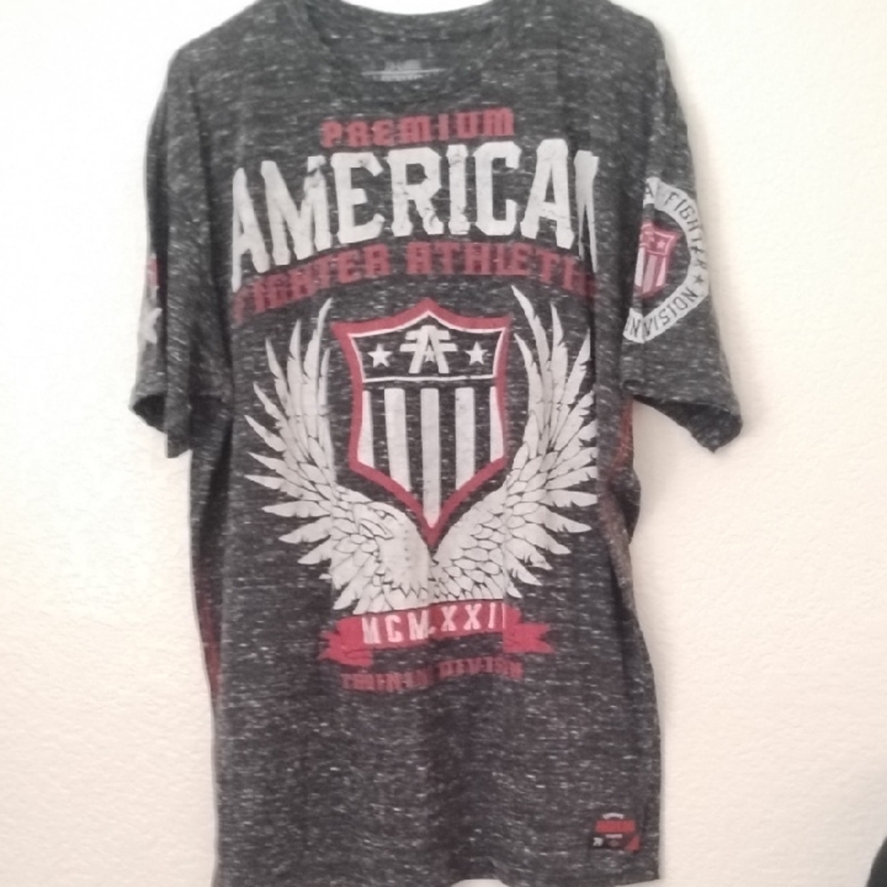 American Fighter Premium Black and Red Tee